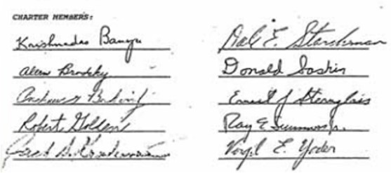 Image of constitution charter members, April 24, 1973.
