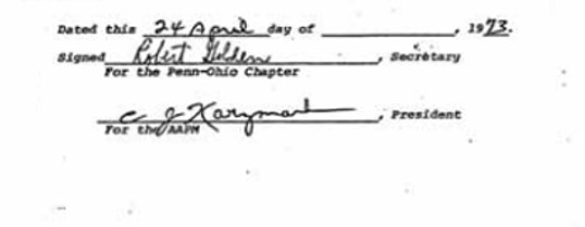 Image of constitution attestation, April 24, 1973.